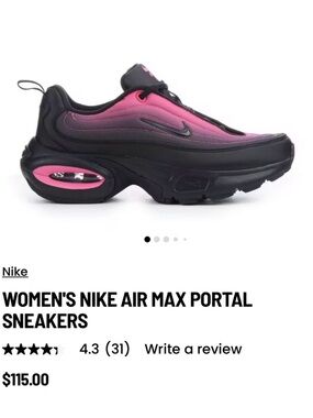 Nike Women's Air Max Portal Sneakers - Black & Pink Gradient
